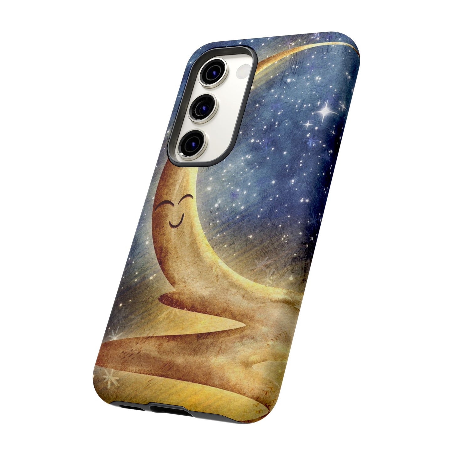 Moonlit Smile Phone Case — Starry Night Crescent Moon iPhone Cover