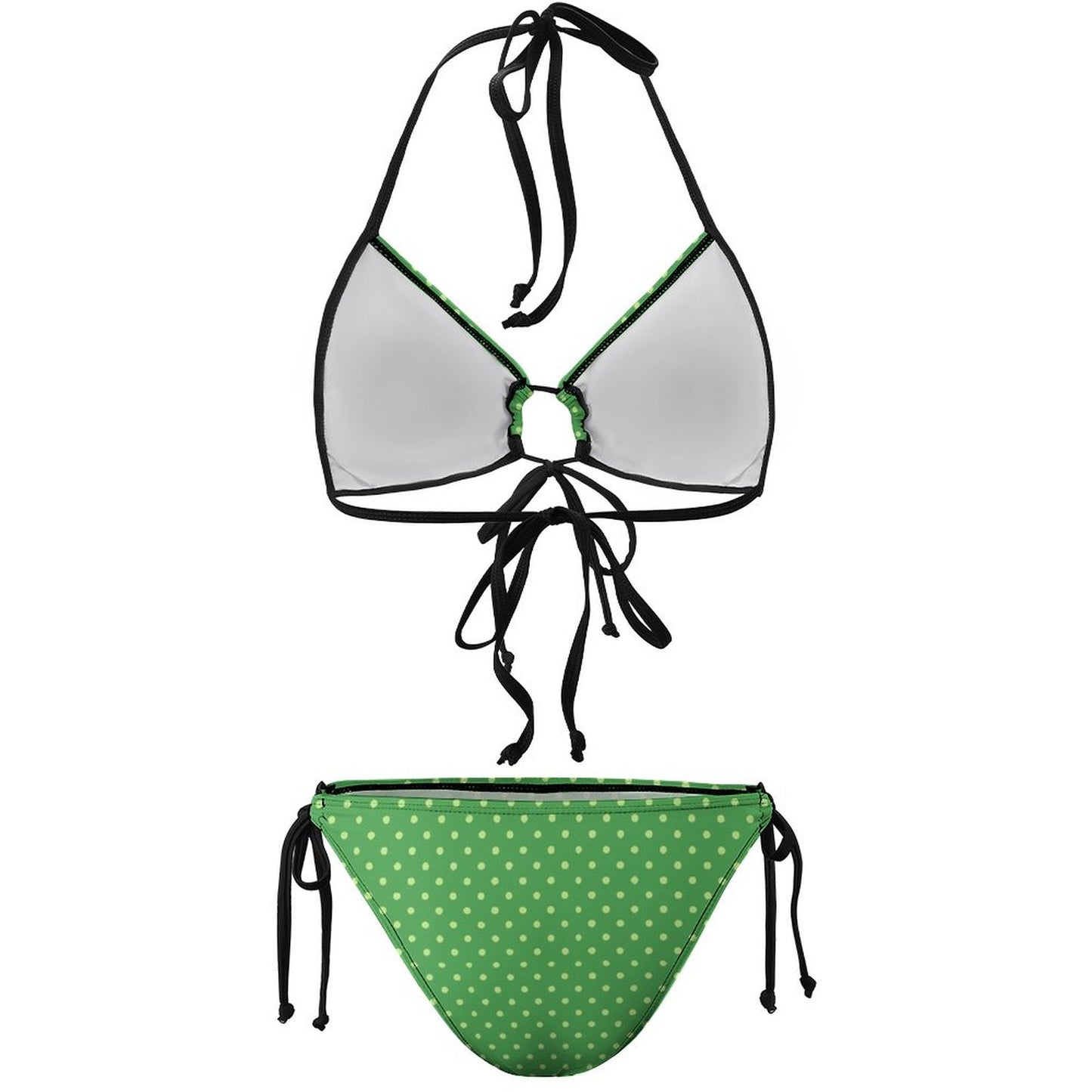 Plus Size Halter Tie Front Bikini Set
