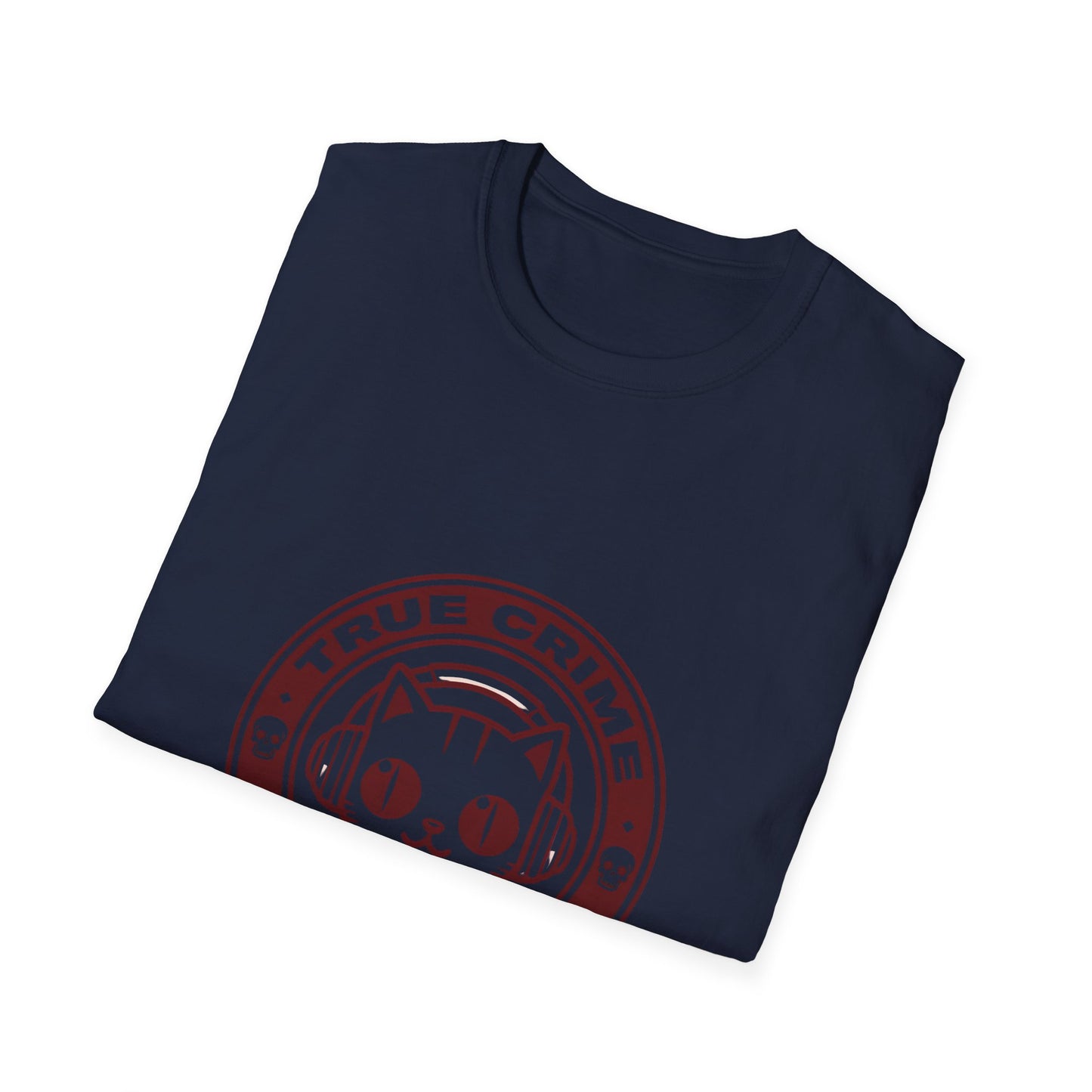True Crime Freak Cat T-Shirt – Cute Kitty Badge Tee for True Crime Fans