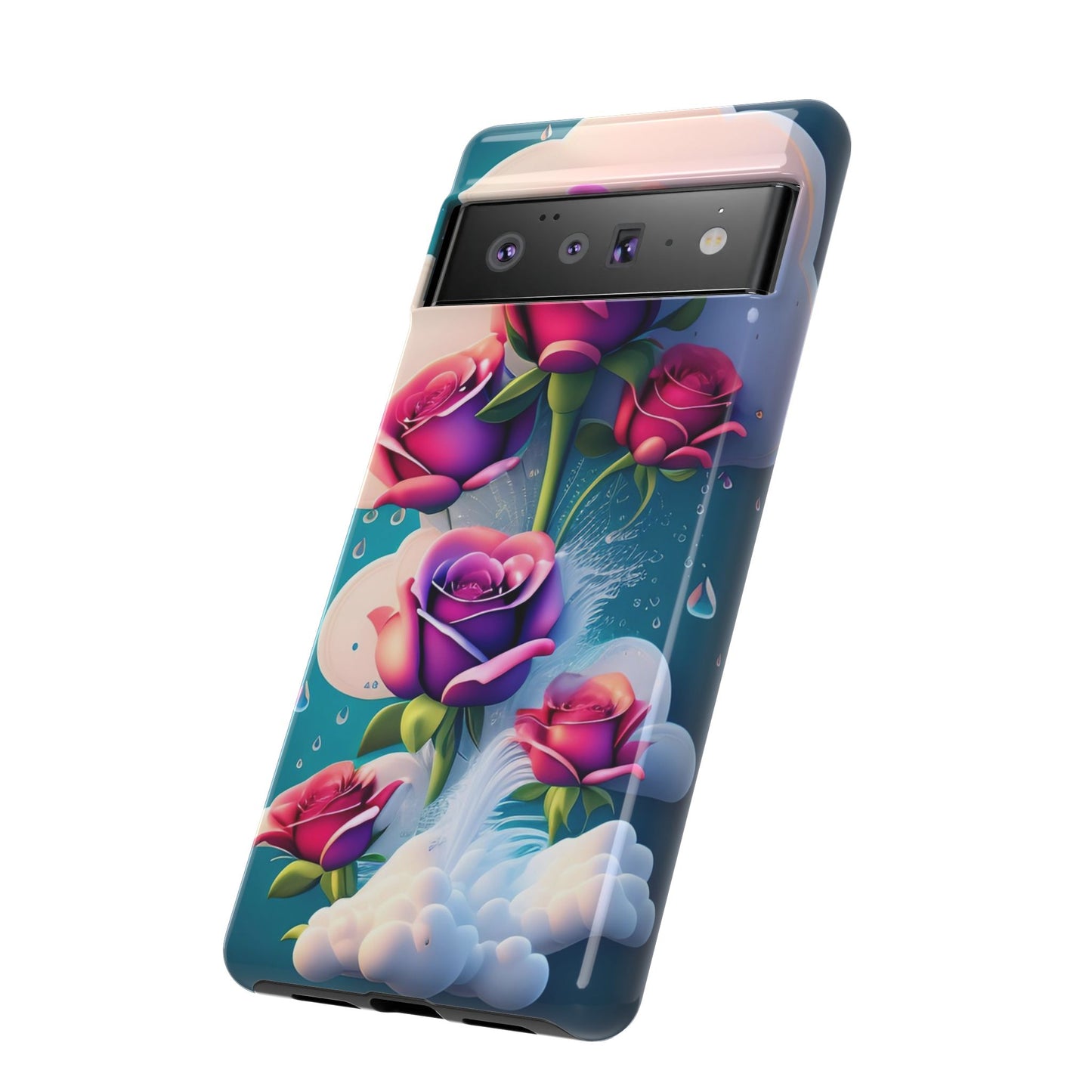 Floral Dream Tough Phone Case — Rose Bouquet Clouds Design