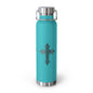Stylish Copper Insulated Water Bottle - 22oz, Cross Design, Travel Flask, Gift for Him/Her, Unique Outdoor Hydration