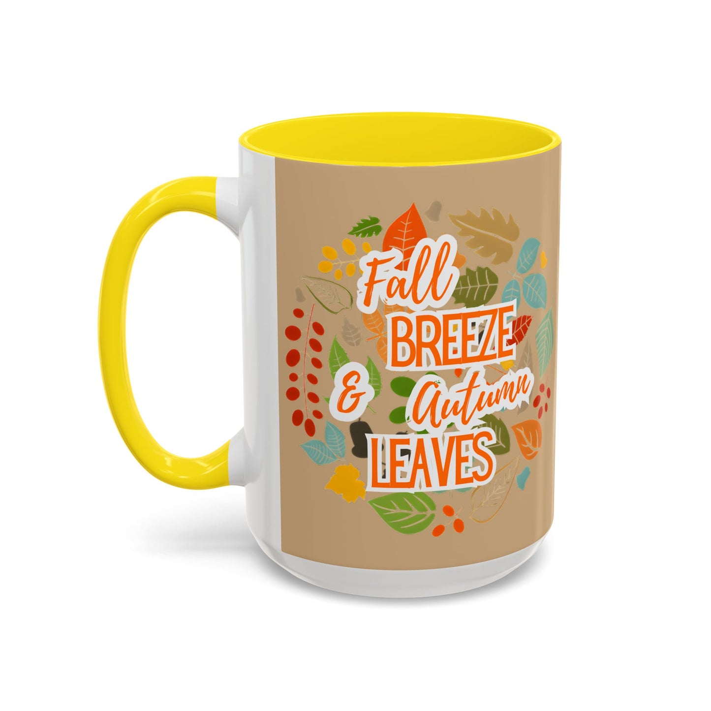 Fall Breeze & Leaves Coffee Mug, Autumn Mug, Seasonal Drinkware, Cozy Kitchen Decor, Perfect Gift for Fall Lovers