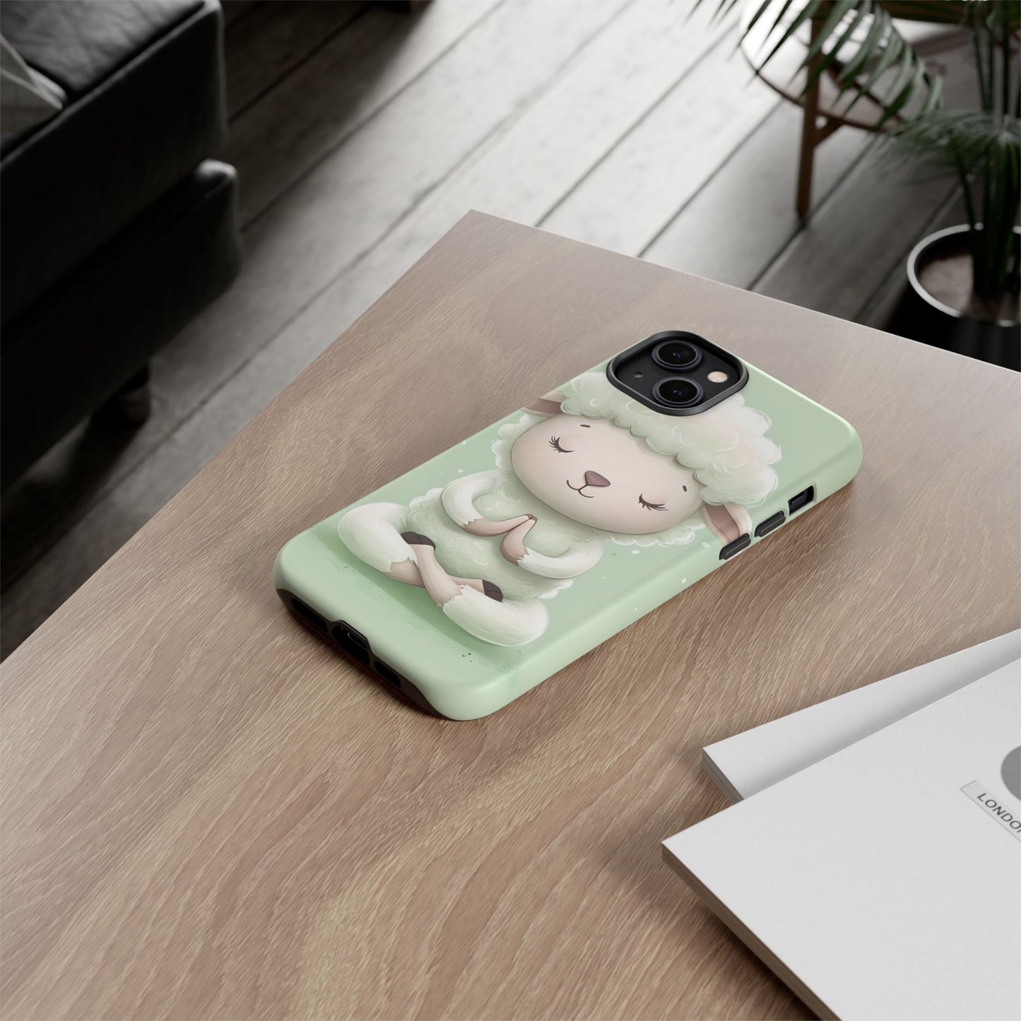 Meditating Lamb Phone Case — Cute Pastel Protective iPhone Cover