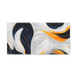 Abstract Fluid Art Matte Canvas Print — Navy, Gold & White Stretched Wall Art