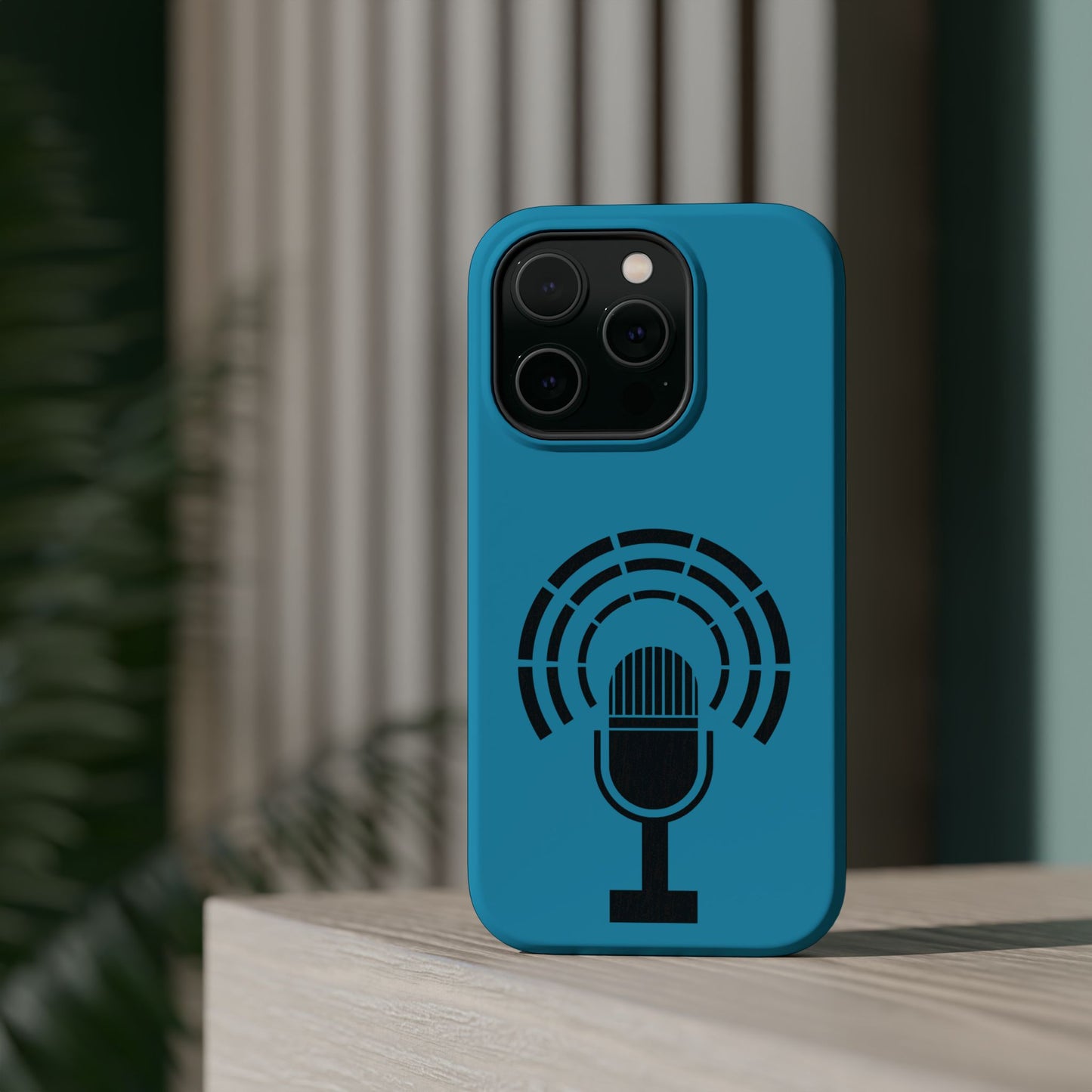 Phone Case — Retro Microphone Podcast Design, Magnetic Impact-Resistant