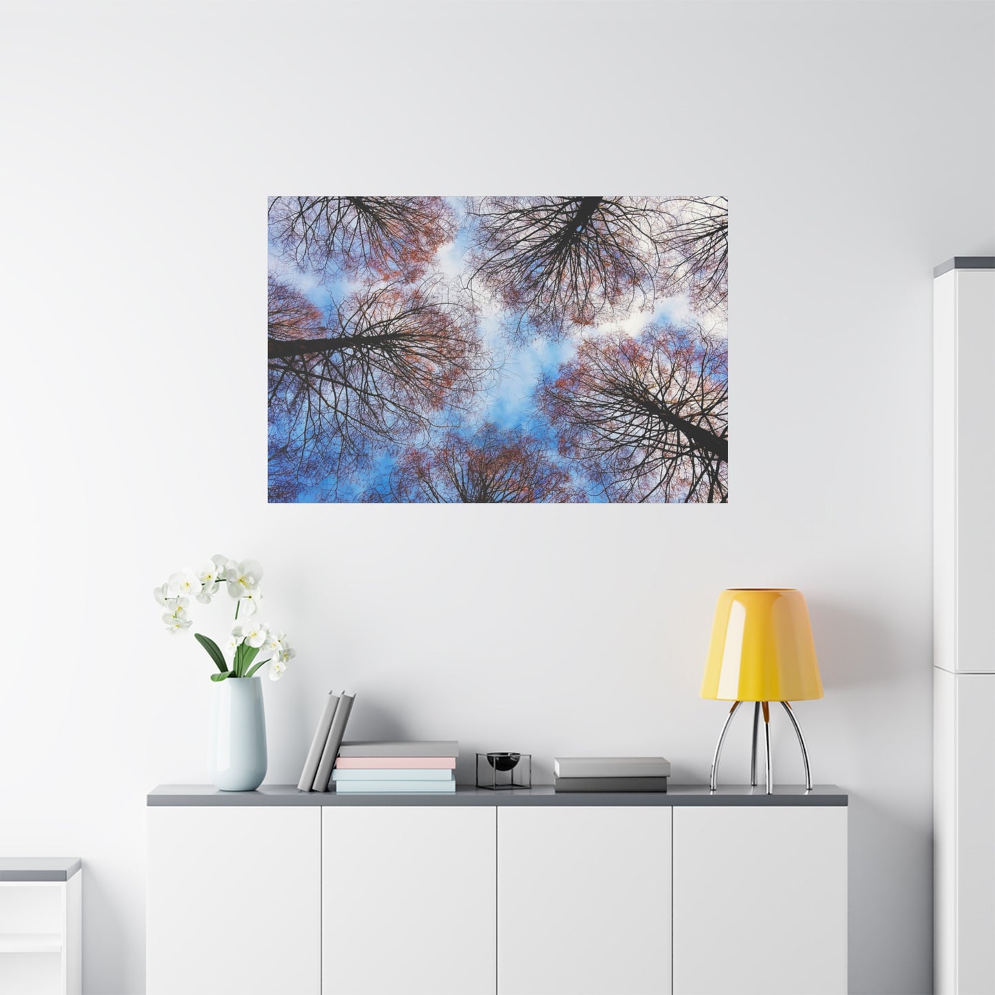 Canopy Sky Canvas Print — Winter Tree Tops Wall Art