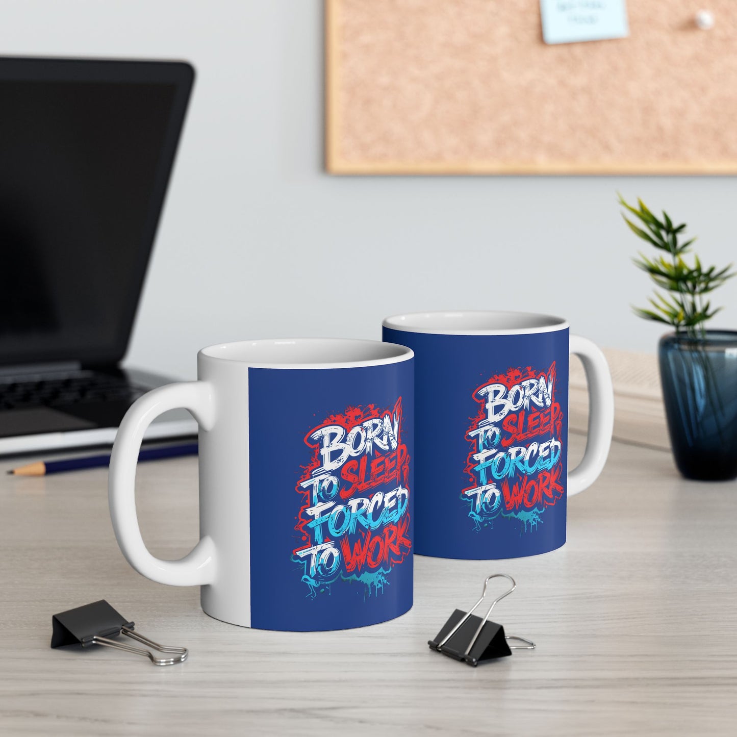 Ceramic Mug — Patriotic Retro Neon "God Bless America" Coffee Cup