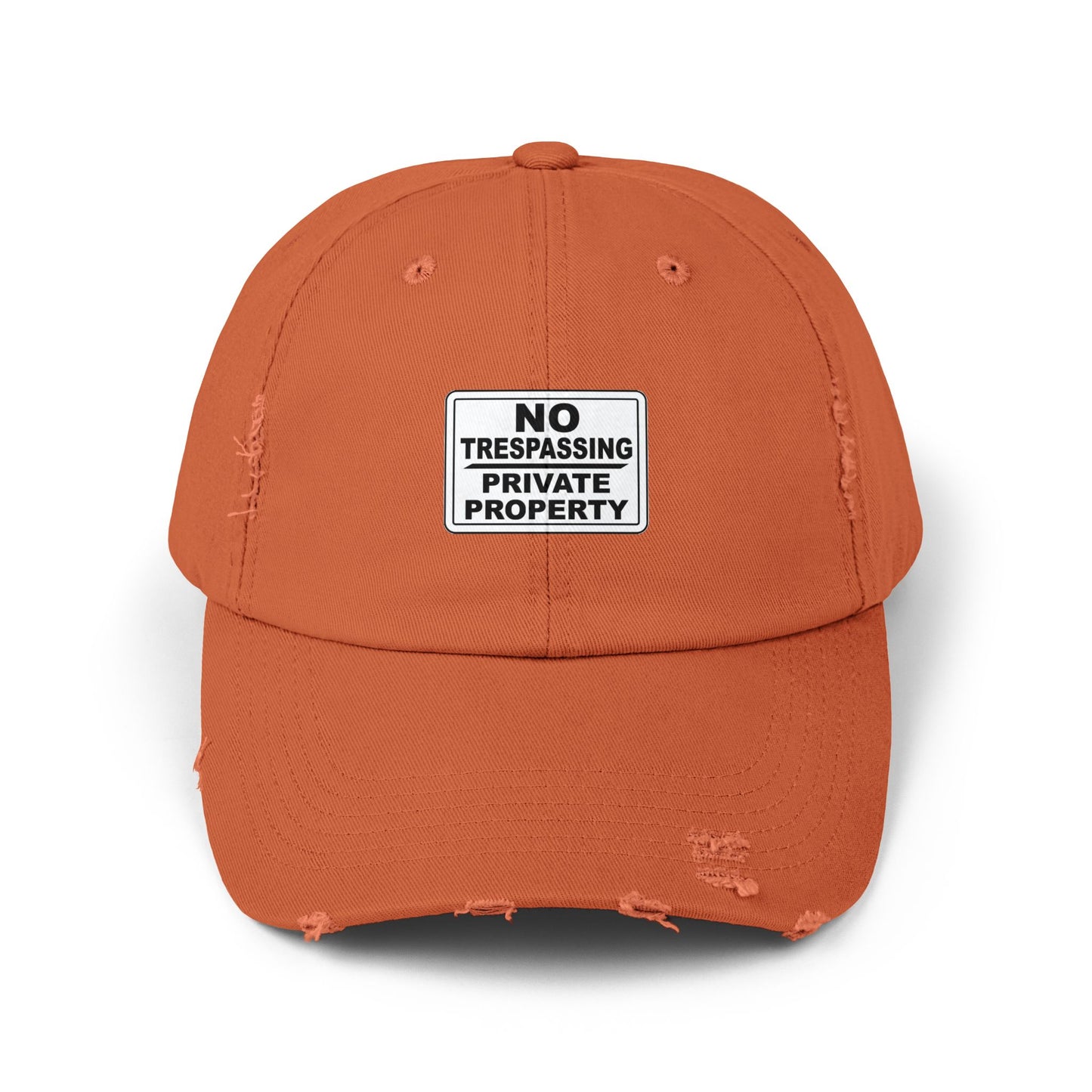 Unisex Distressed Cap - No Trespassing