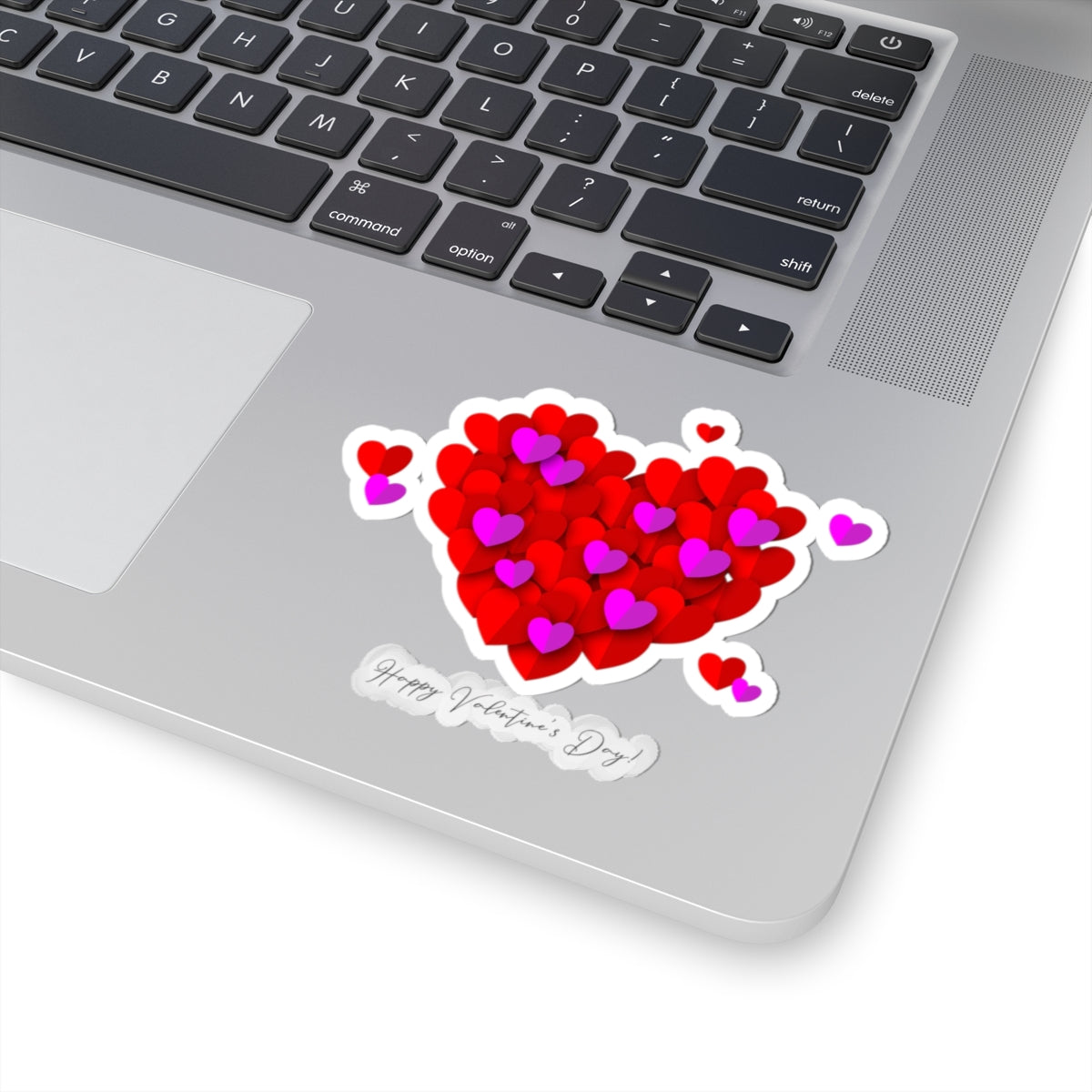 Valentine’s Heart Kiss-Cut Sticker — "Happy Valentine’s Day" Love Decal