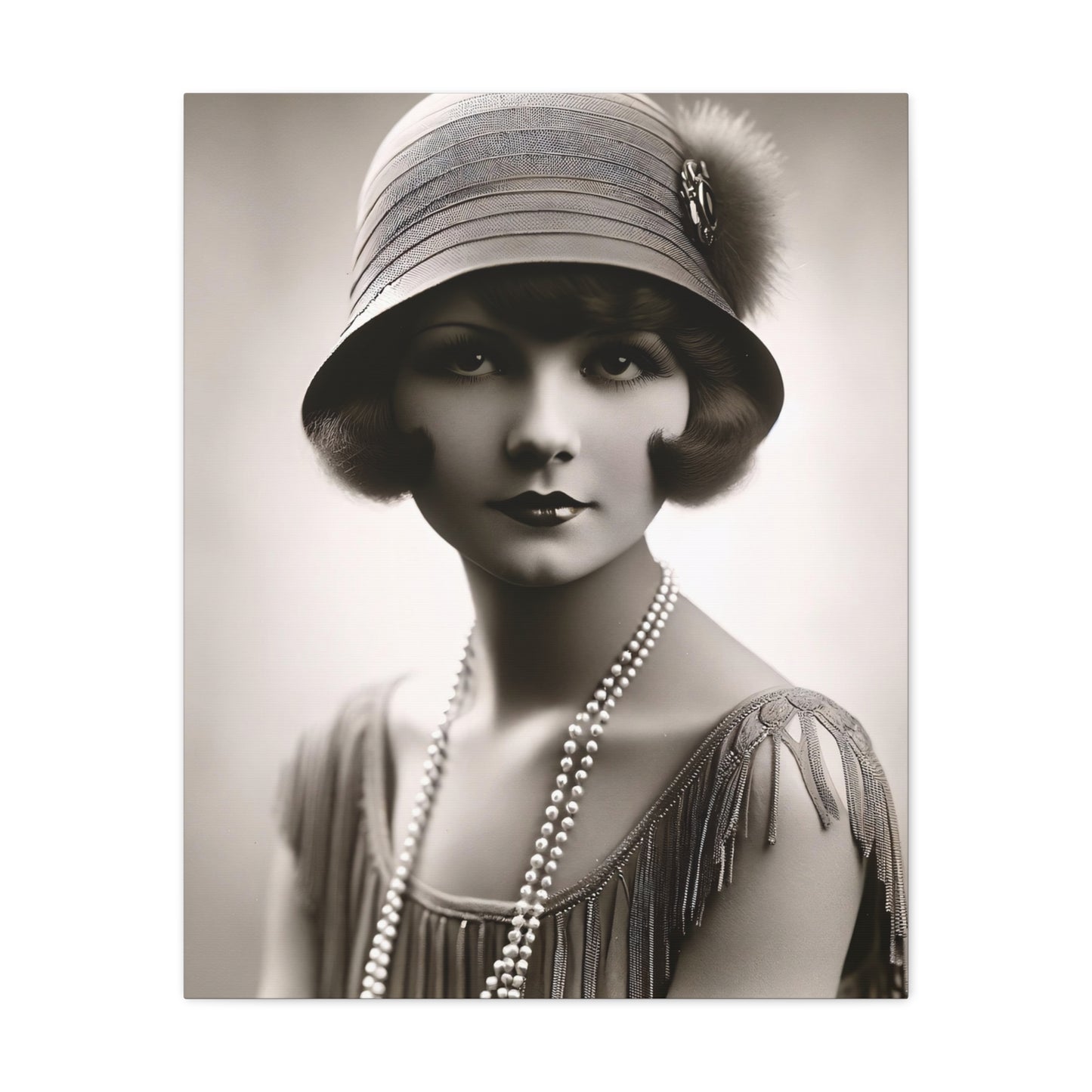 Vintage 1920s Flapper Portrait Canvas