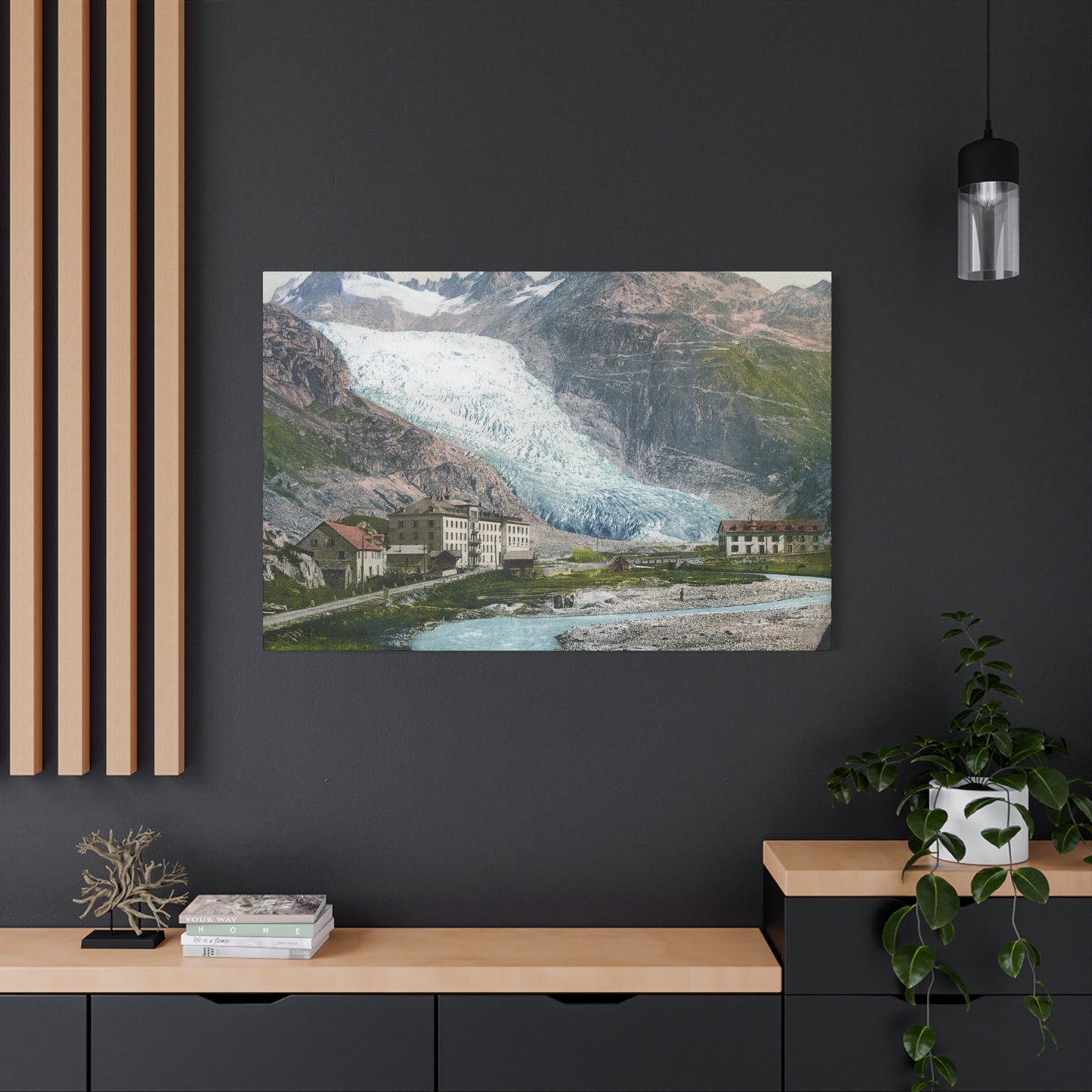 Glacier Village Matte Canvas Print