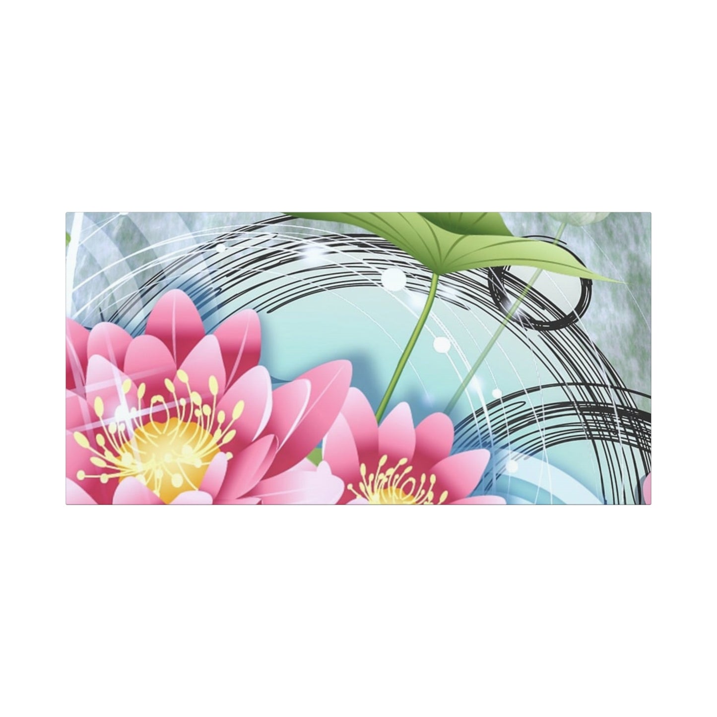 Lotus Blossom Matte Canvas Wall Art — Stretched 1.25" Decorative Print