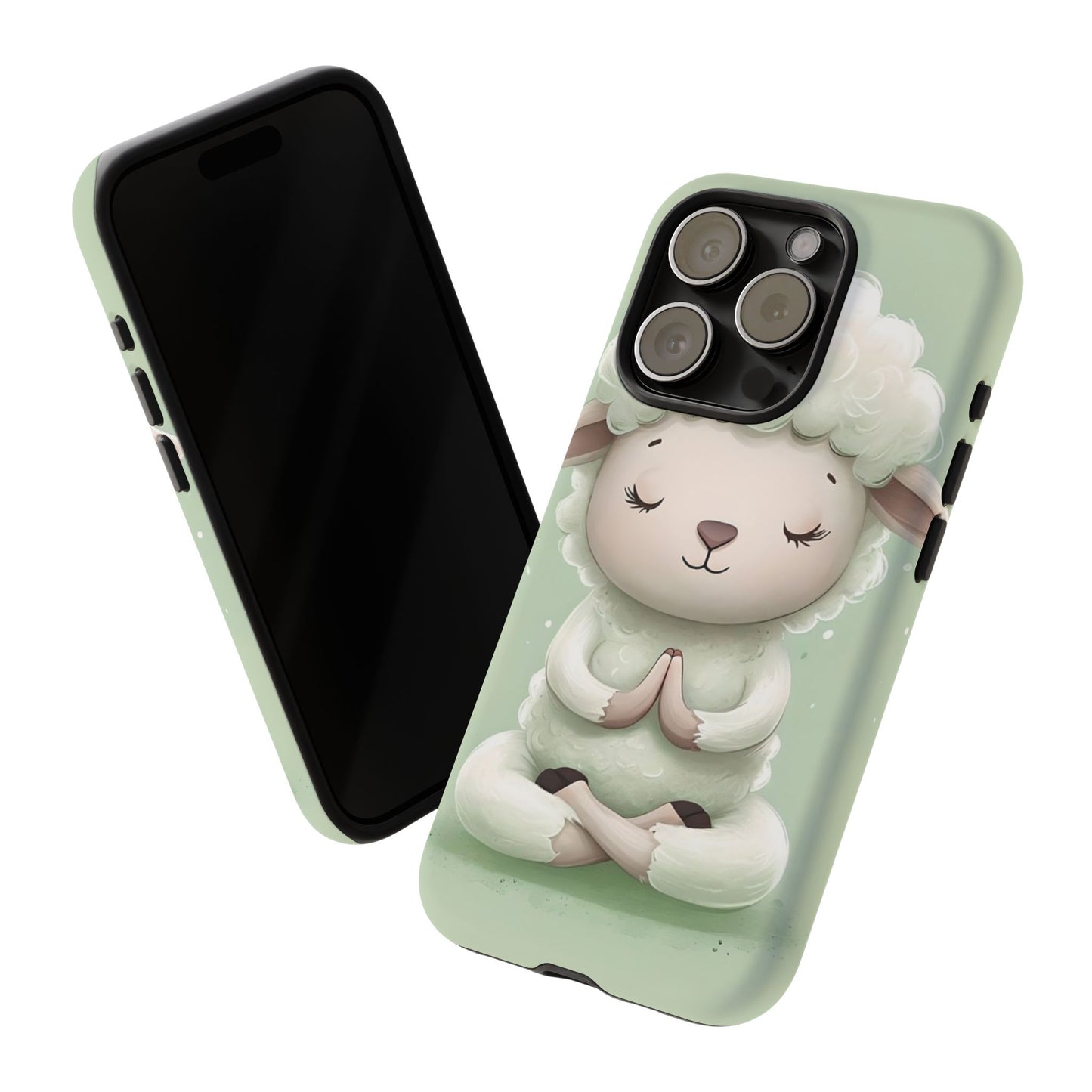 Meditating Lamb Phone Case — Cute Pastel Protective iPhone Cover