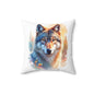 Majestic Wolf Print Pillow