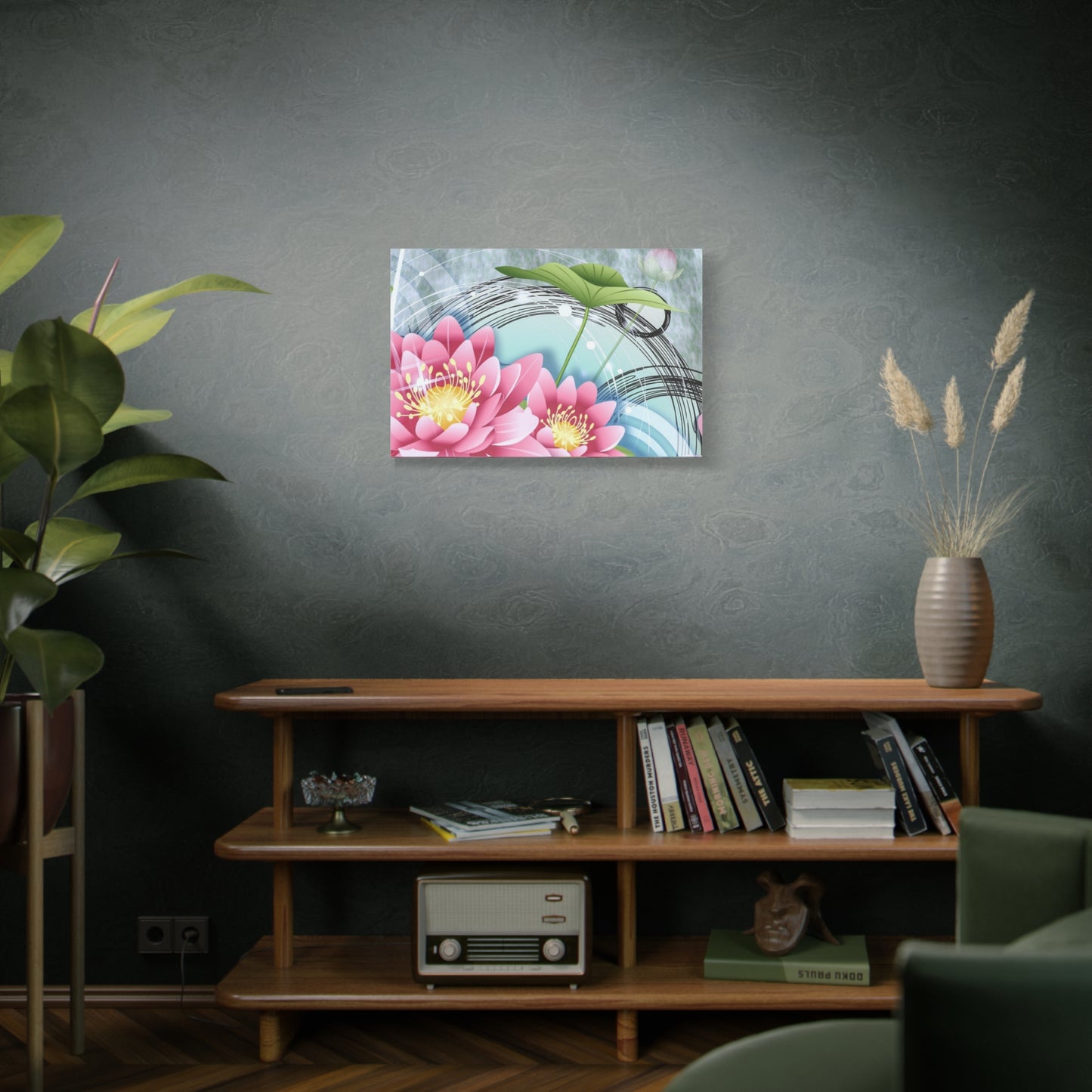 Lotus Blossom Matte Canvas Wall Art — Stretched 1.25" Decorative Print