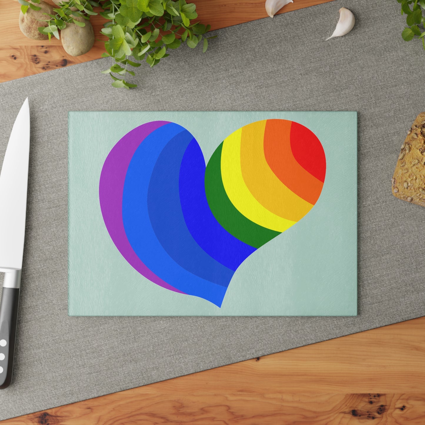 Colorful Heart Glass Cutting Board | LGBTQ