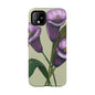 Floral Phone Case - Tough Cases, Purple Flower Design, Cell Phone Accessories, Gift for Her, Nature Lover Essentials