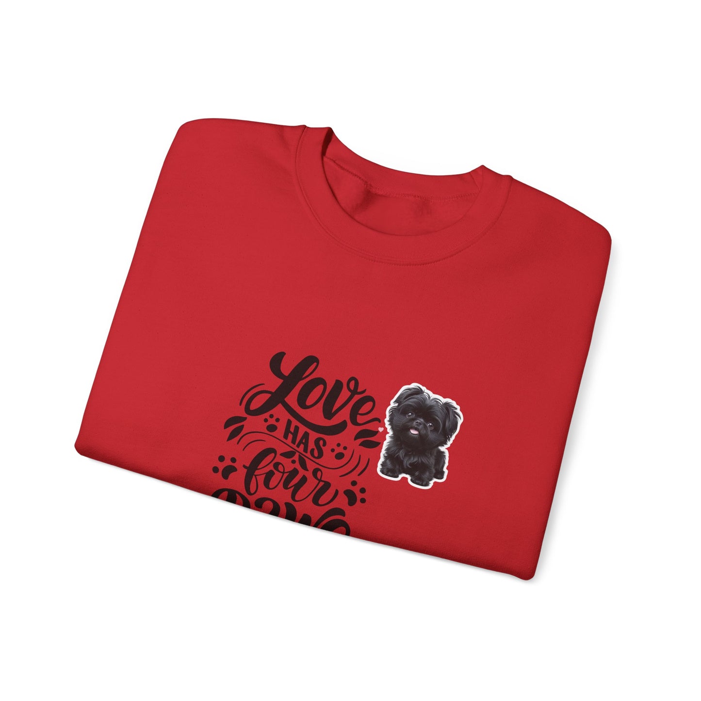 Crewneck Sweatshirt - "Love Has Four Paws" Dog Lover Graphic