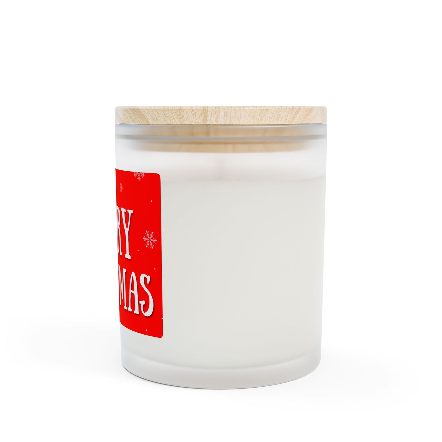 Merry Christmas Frosted Glass Candle, Holiday Home Decor, Gift for Her, Festive Candle, Christmas Decor, Relaxation Gift