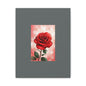 Red Rose Vertical Matte Canvas Print — Romantic Floral Wall Art