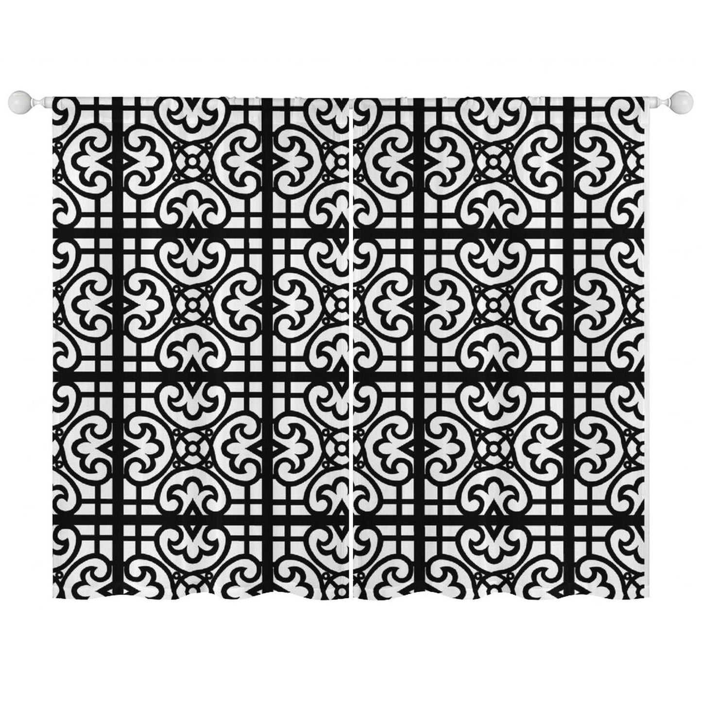 Sheer Curtain Black and White