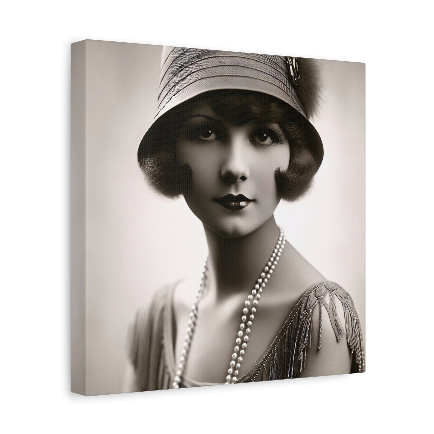 Vintage 1920s Flapper Portrait Canvas