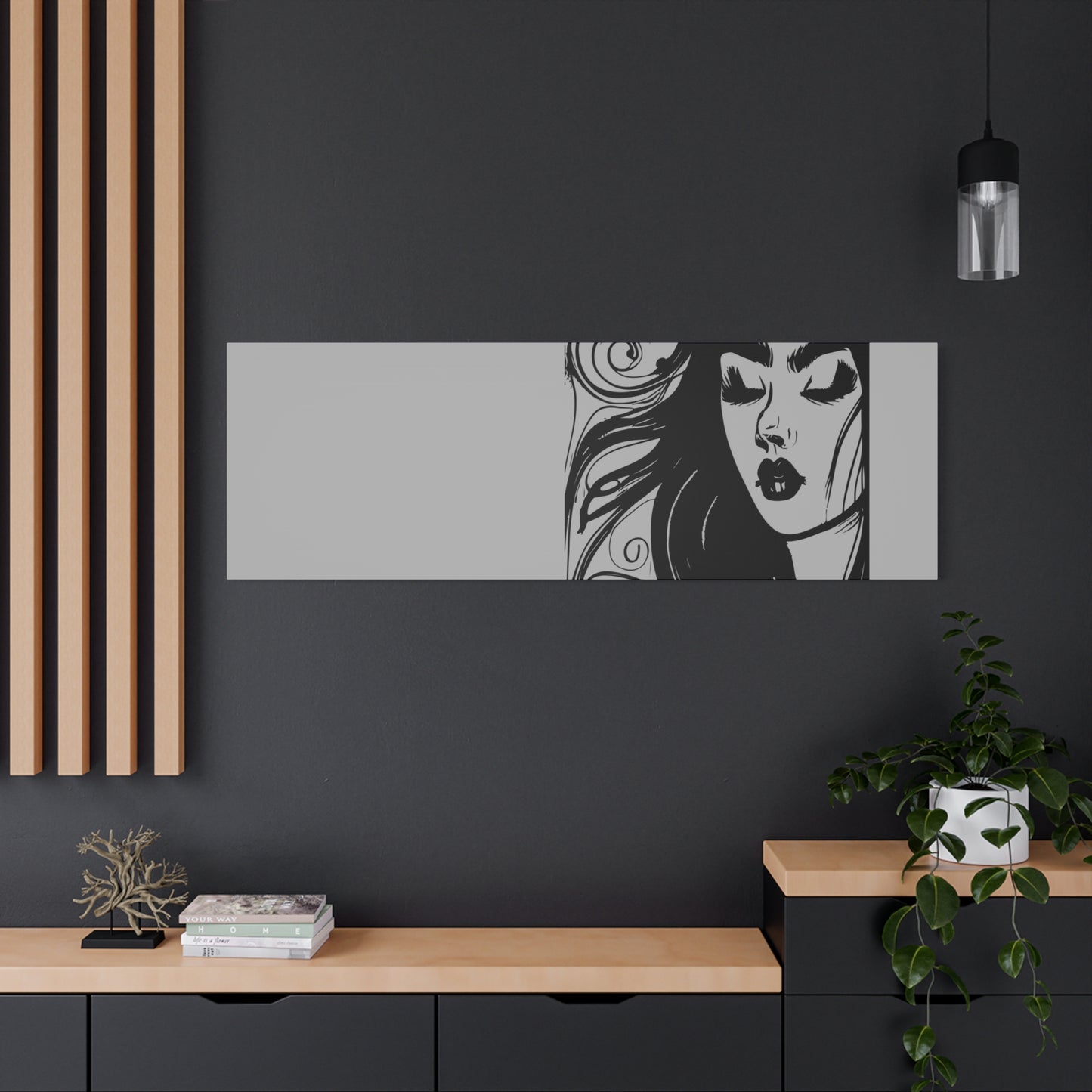 Gothic Woman Portrait Canvas Art — Matte Stretched Wall Decor