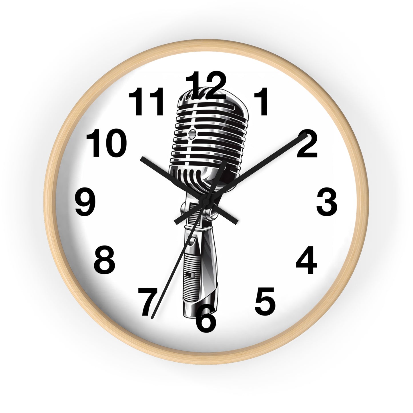 Retro Microphone Wall Clock | Vintage Mic Analog Clock