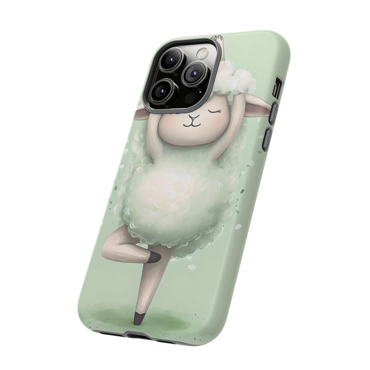 Cute Yoga Sheep Phone Case — Pastel Lamb Ballerina Protective Cover