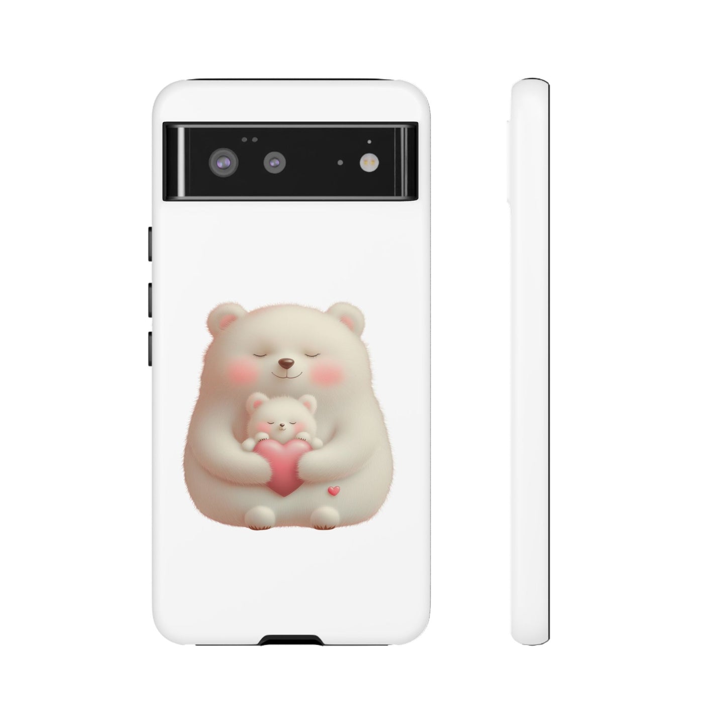 Cute Bear Phone Case, Tough Cases, Animal Lover Gift, Kids Accessories, Mother’s Day, Heartwarming Design