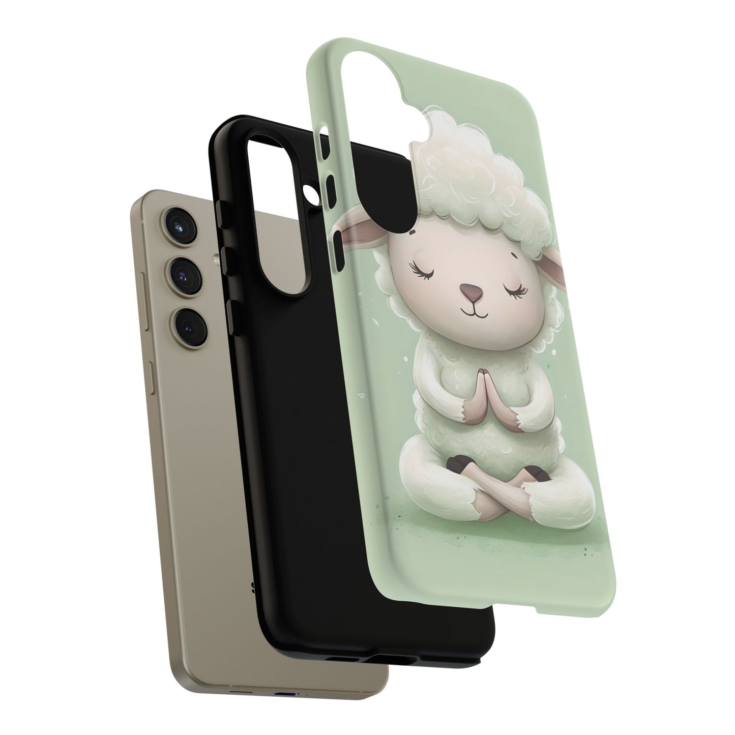 Meditating Lamb Phone Case — Cute Pastel Protective iPhone Cover