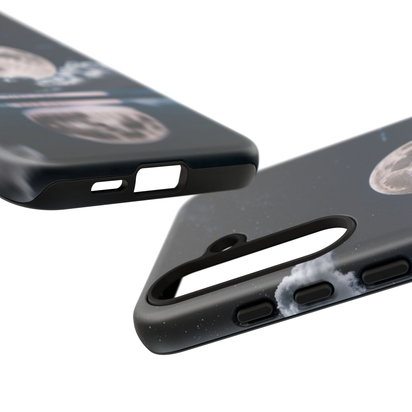 Moonlit Reflection Phone Case — Night Sky Moon & Clouds Tough Case