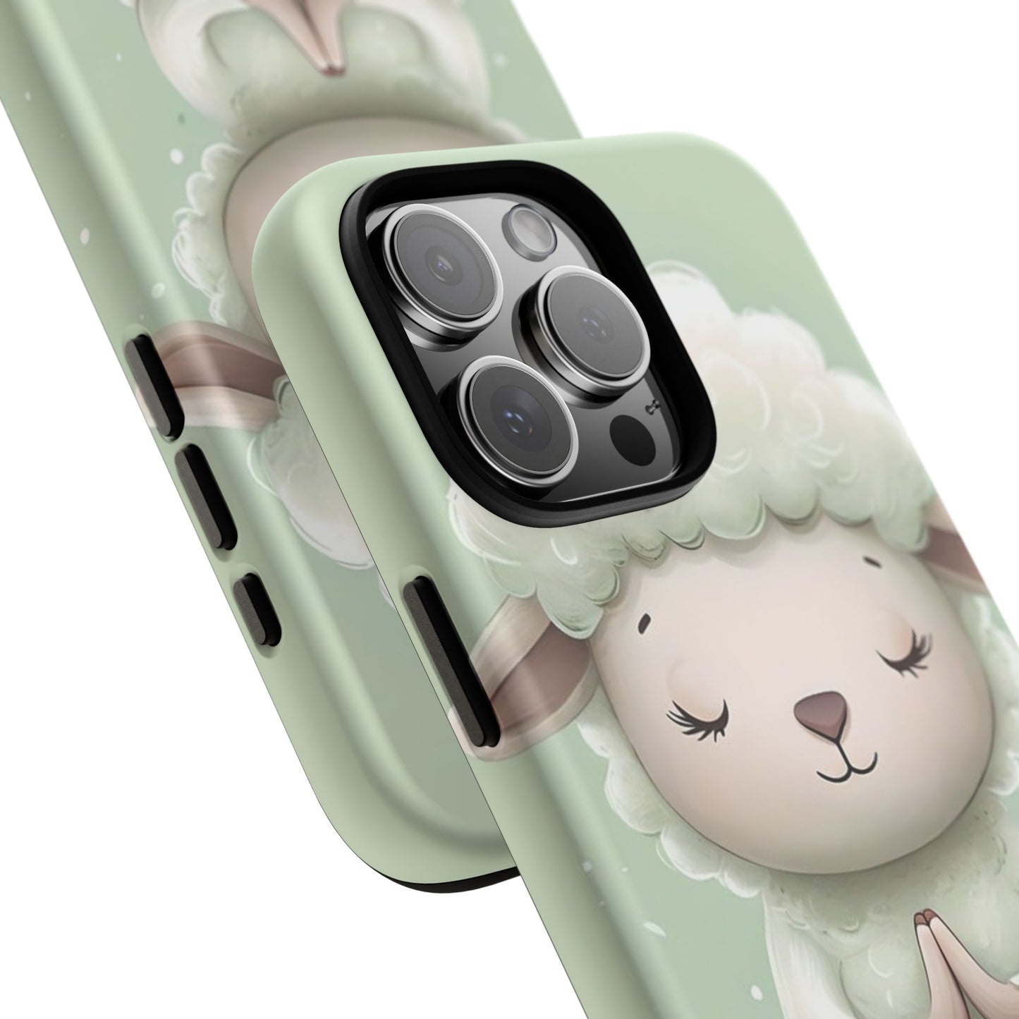 Meditating Lamb Phone Case — Cute Pastel Protective iPhone Cover