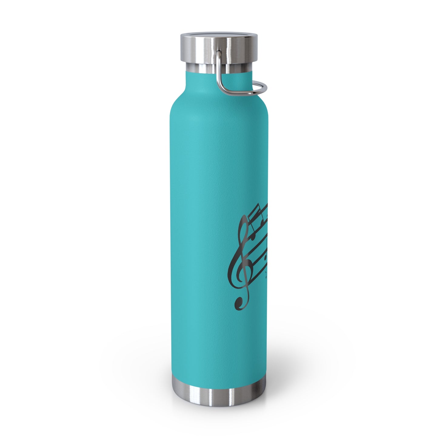 22oz Insulated Water Bottle — Red Musical Notes Stainless Steel Vacuum Bottle