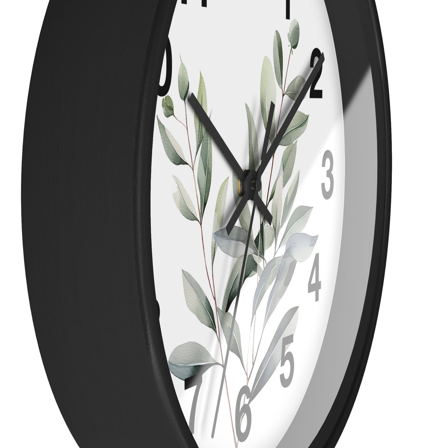 Botanical Wall Clock — Minimal Greenery Clock for Living Room & Bedroom