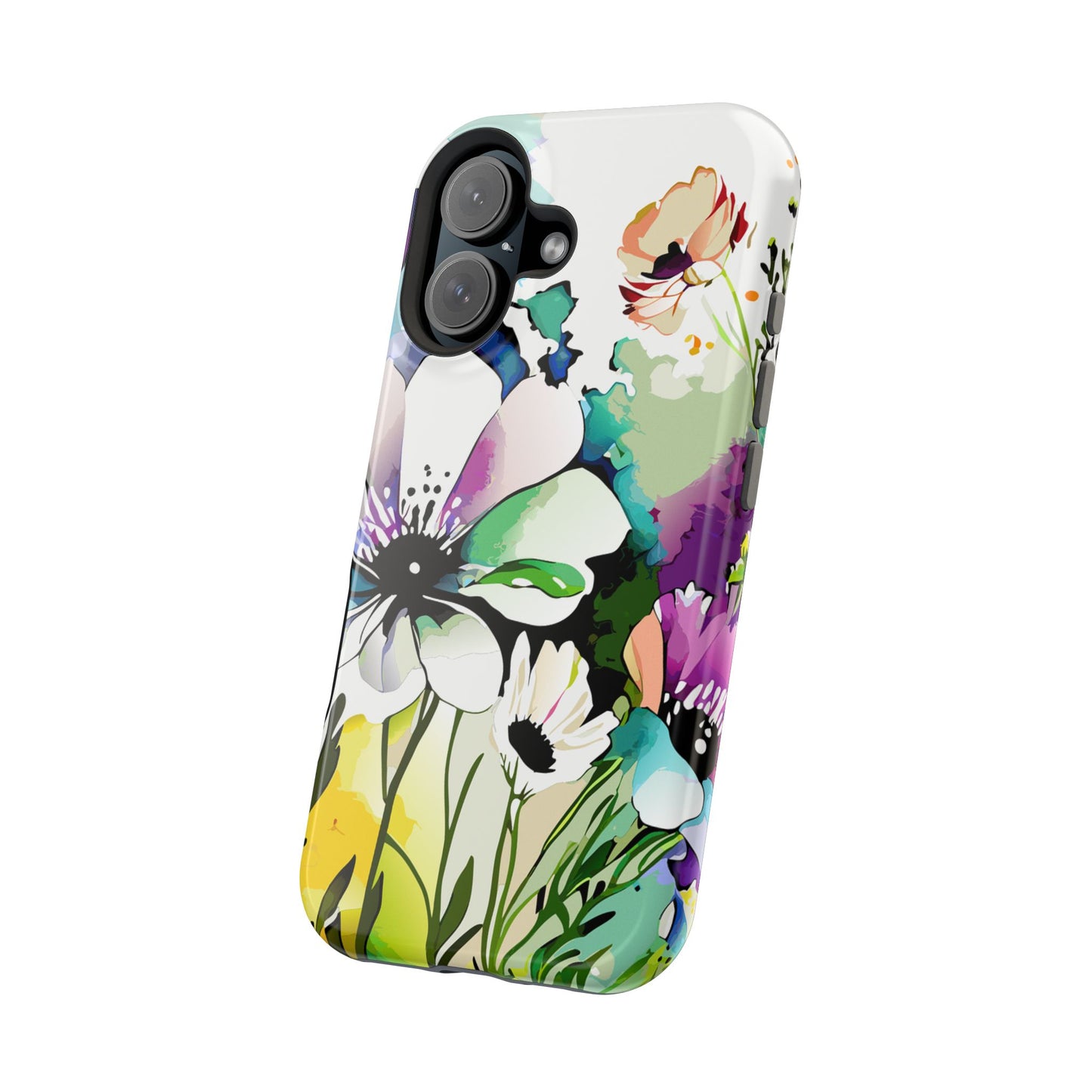 Floral Watercolor Magnetic Phone Case — Impact‑Resistant Protective Cover