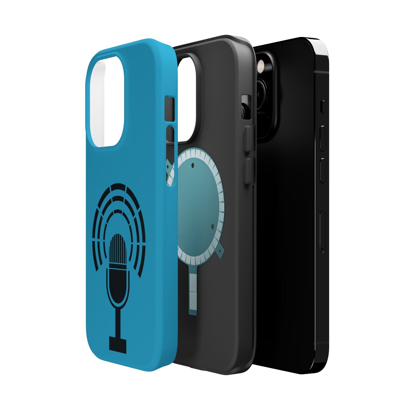 Phone Case — Retro Microphone Podcast Design, Magnetic Impact-Resistant
