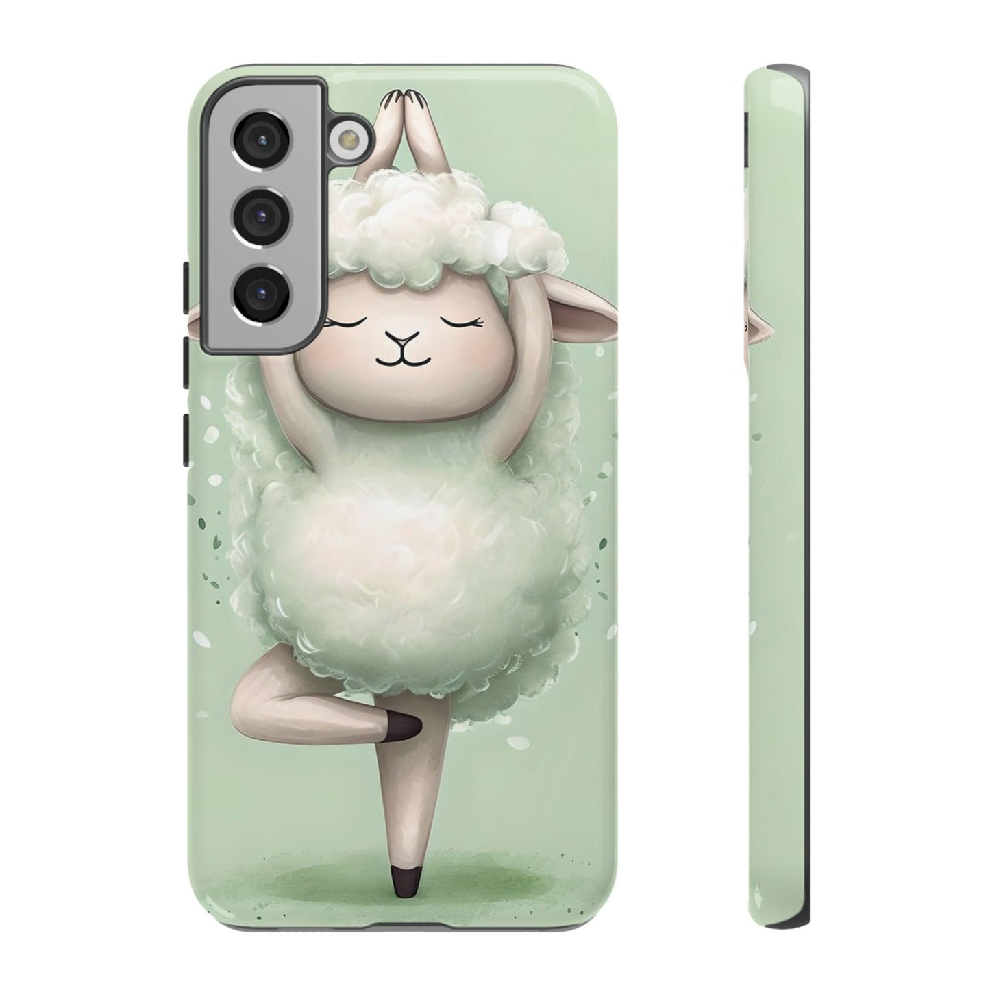 Cute Yoga Sheep Phone Case — Pastel Lamb Ballerina Protective Cover
