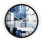 Abstract Blue Geometric Wall Clock — Modern Minimalist Home Decor