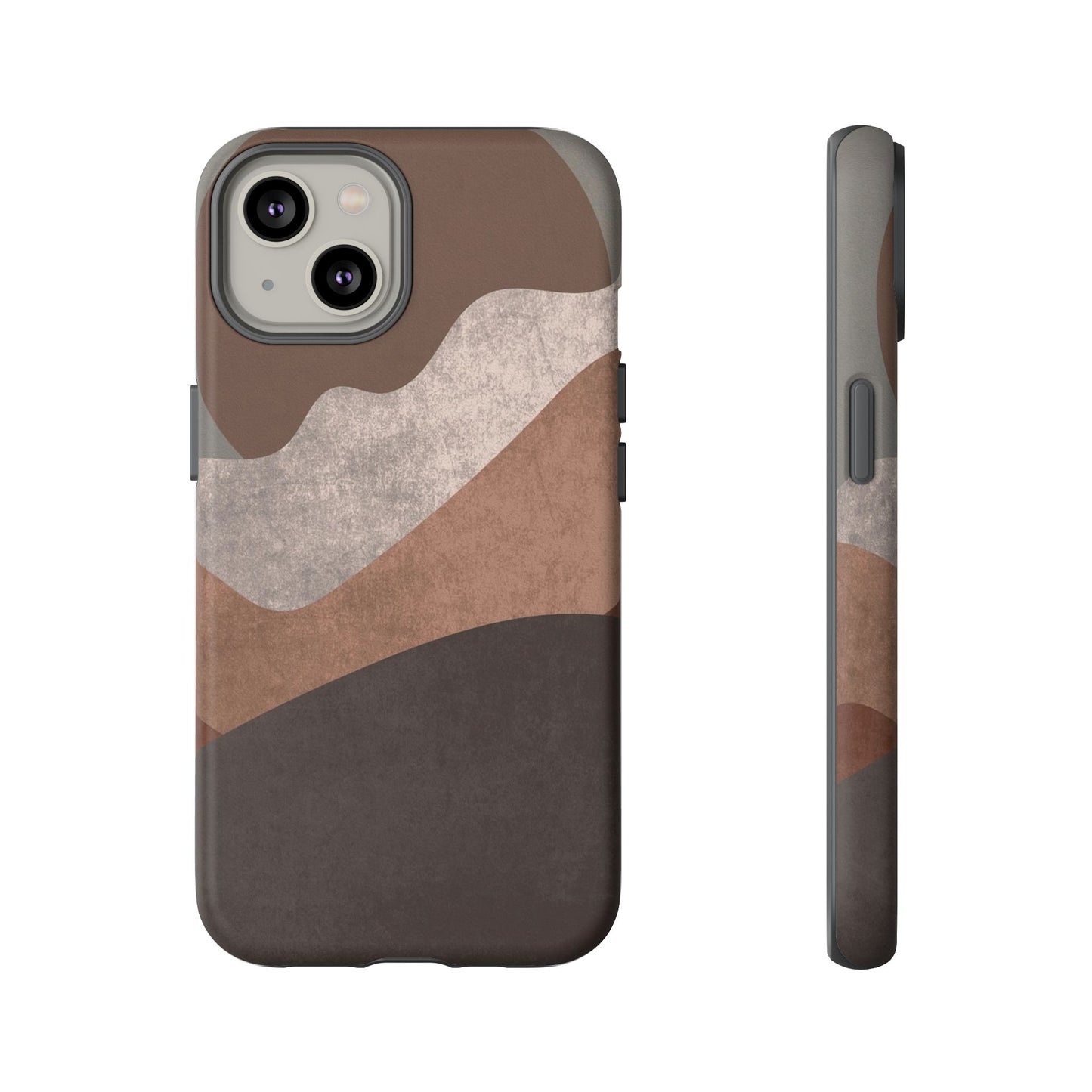Abstract Earthtone Phone Case — Brown Layered Rugged Tough Case