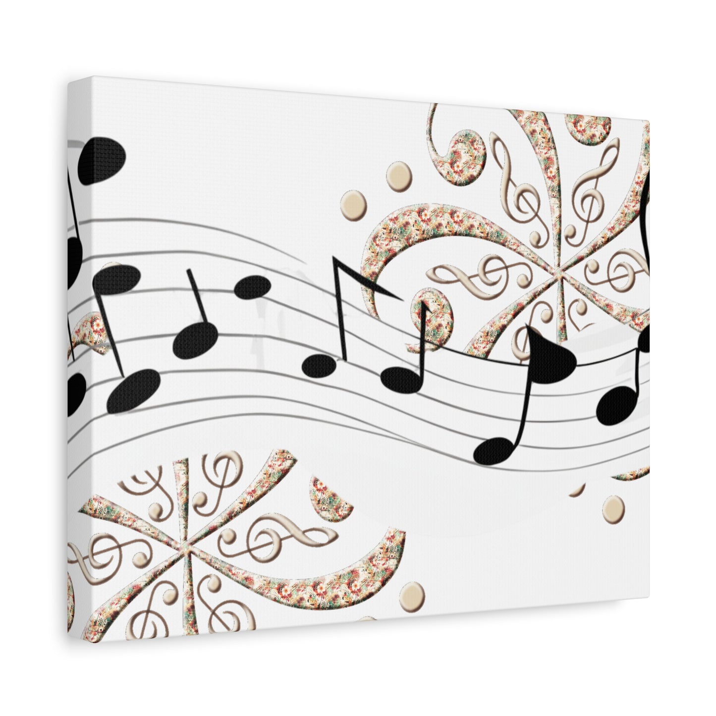 Musical Note Canvas Art, Floral Decor for Home, Music Lover Gift, Wall Art for Musicians, Unique Gift Idea