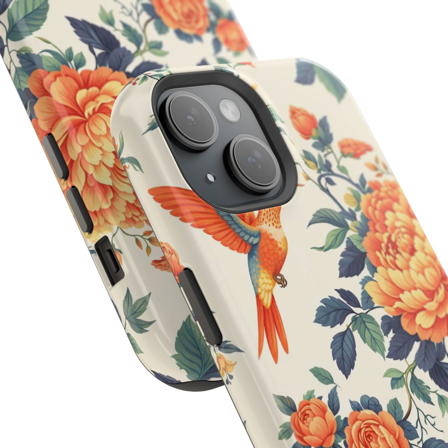 Floral Hummingbird Magnetic Phone Case — Impact-Resistant Protective Cover
