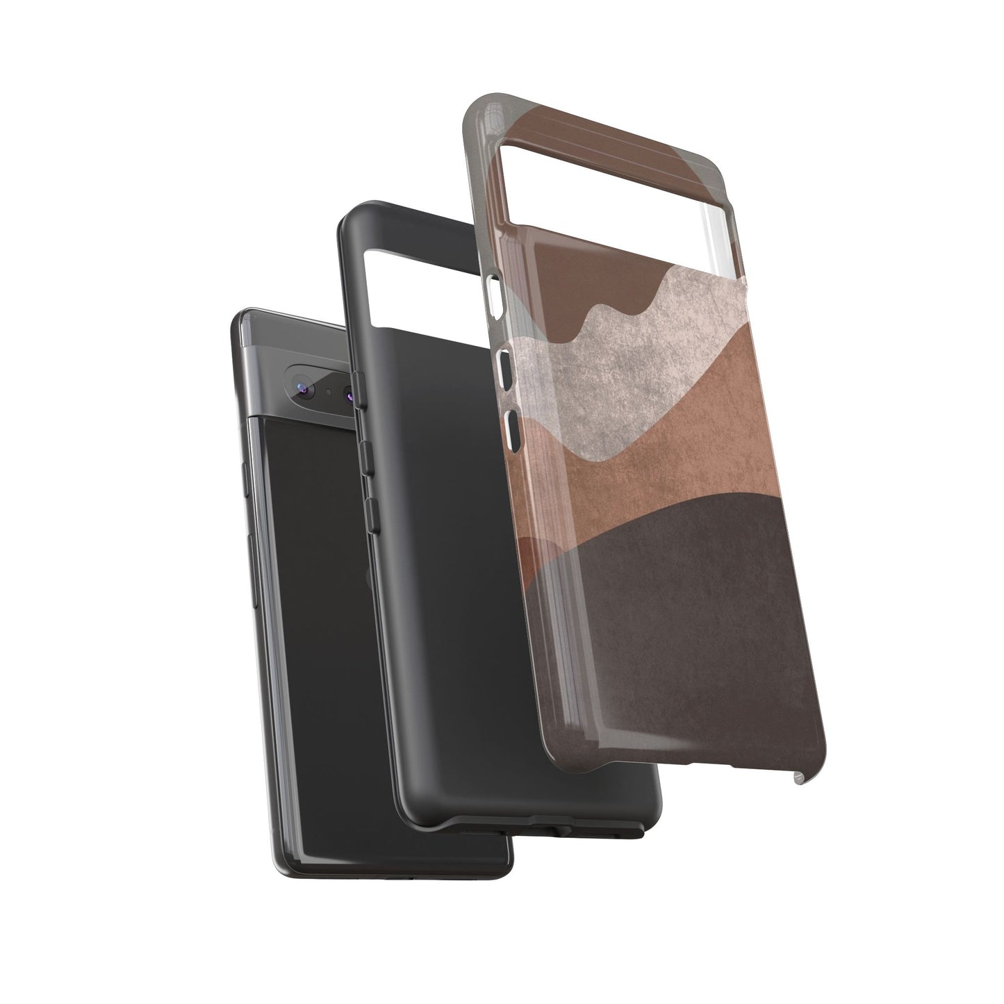 Abstract Earthtone Phone Case — Brown Layered Rugged Tough Case