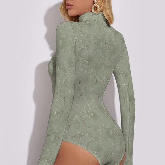 High-collar Long-sleeve Bodysuit
