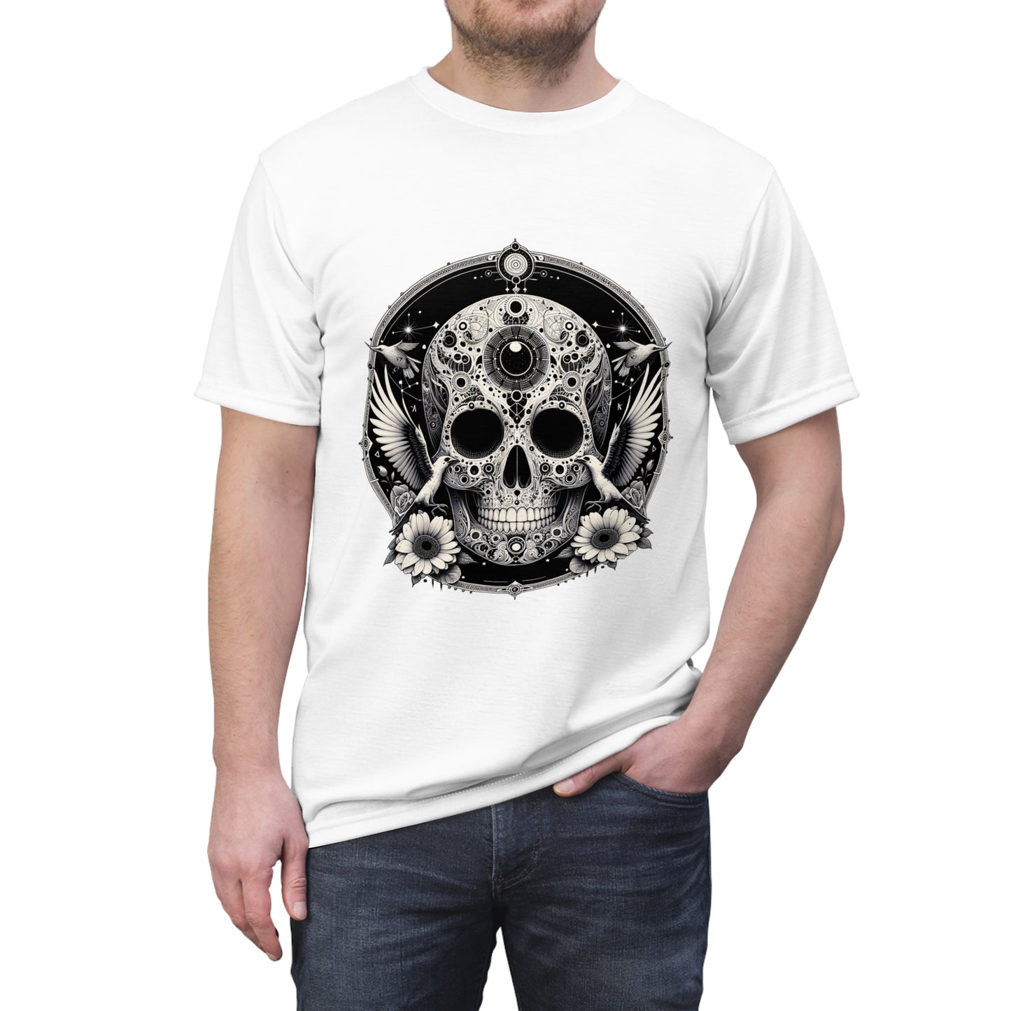 Skull Mandala Tee — Vintage Day of the Dead Sugar Skull Graphic T‑Shirt