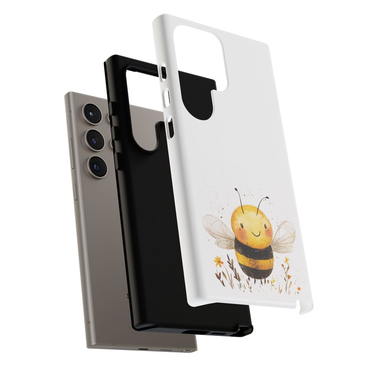 Bee Phone Case, Cute Bee Design, Tough Phone Cover, Gift for Nature Lovers, Floral Bee Mobile Case, Bee-themed Accessory
