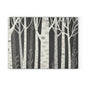 Birch Forest Glass Cutting Board – Monochrome Woodland Kitchen Decor