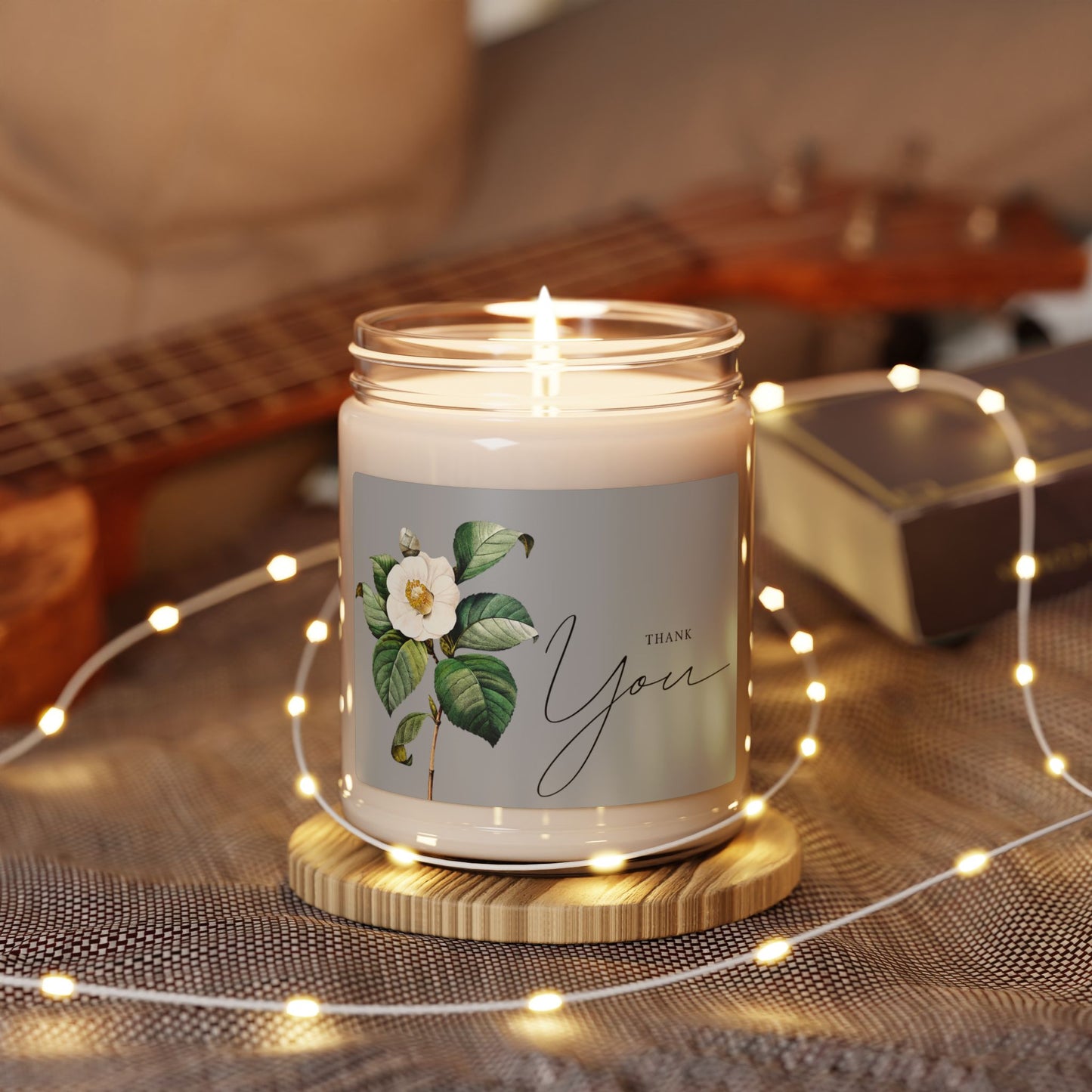 9oz Thank You Scented Soy Candle — Floral Camellia Gift Candle