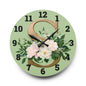 Floral Initial Acrylic Wall Clock, Elegant Home Décor - Letter S