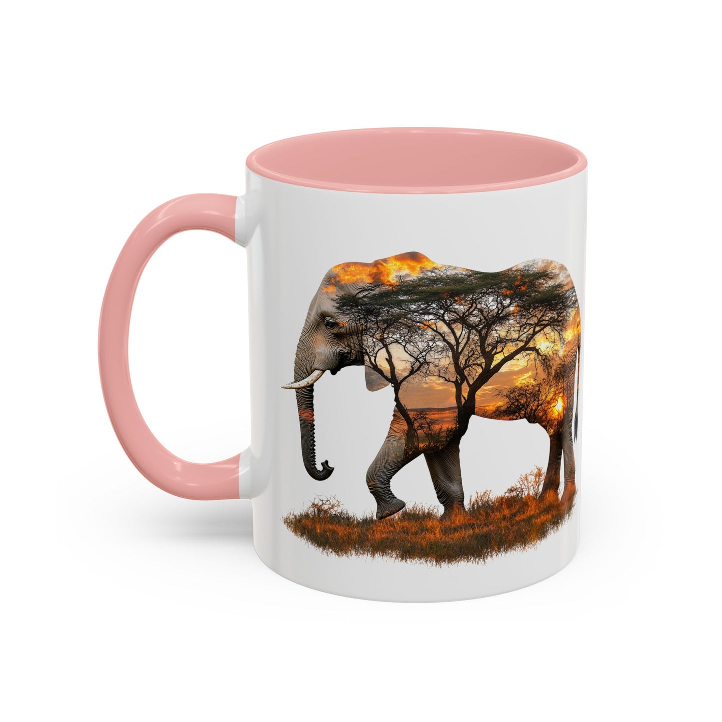 Elegant Elephant Accent Coffee Mug - Nature Lover Gift, Animal Lover Mug